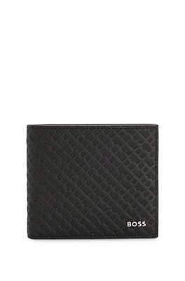 Monogram-structure wallet with logo trim