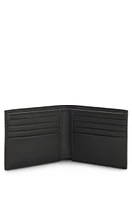 Monogram-structure wallet with logo trim