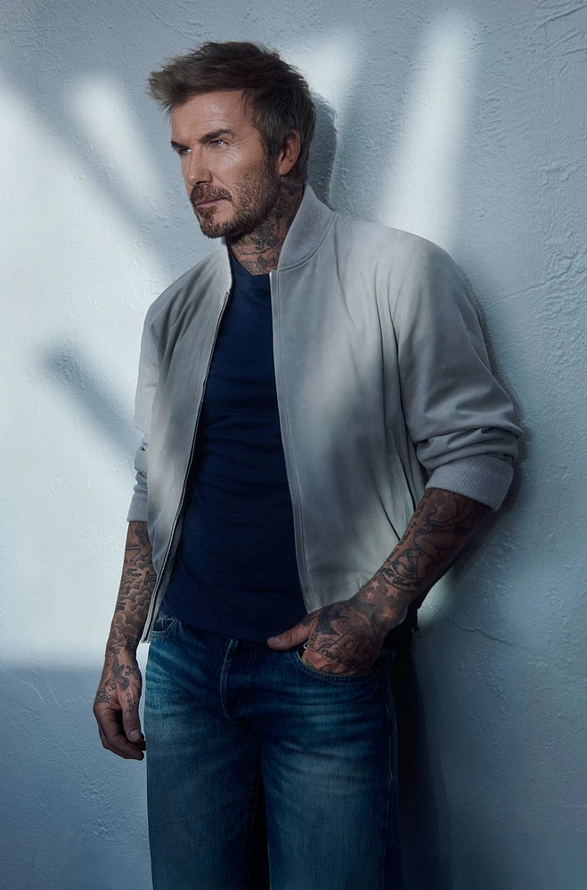 BECKHAM x BOSS bomber jacket suede