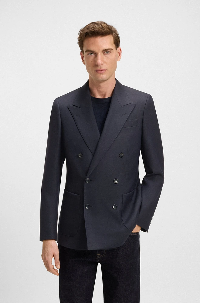 BECKHAM x BOSS double-breasted blazer stretch wool