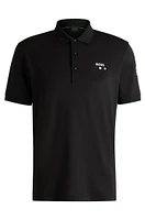 Paddy stretch-piqué polo shirt with logo detail