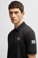 Paddy stretch-piqué polo shirt with logo detail