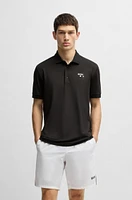 Paddy stretch-piqué polo shirt with logo detail