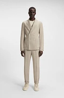 Double-breasted blazer micro-patterned wool