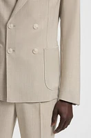 Double-breasted blazer micro-patterned wool