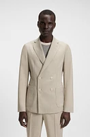 Double-breasted blazer micro-patterned wool