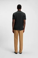 Mercerized-cotton T-shirt with two-tone monograms