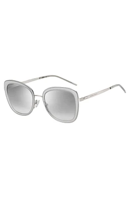 Translucent-acetate sunglasses with steel temples