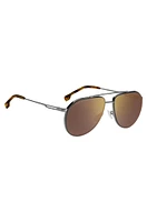 Fork-temple sunglasses with Havana end tips