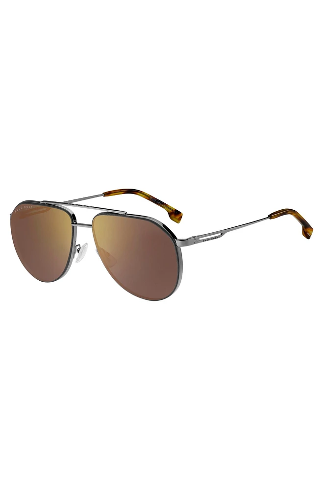 Fork-temple sunglasses with Havana end tips