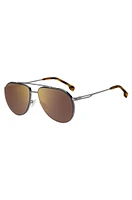 Fork-temple sunglasses with Havana end tips