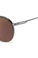 Fork-temple sunglasses with Havana end tips