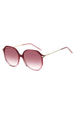 Pink-acetate sunglasses with logo detail