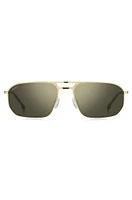 Gold-tone sunglasses with tubular temples