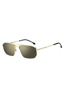 Gold-tone sunglasses with tubular temples