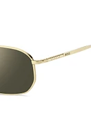 Gold-tone sunglasses with tubular temples