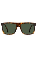 Rectangular Havana-acetate sunglasses with gold-tone trims