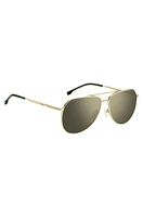 Gold-tone sunglasses with tubular temples