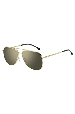 Gold-tone sunglasses with tubular temples