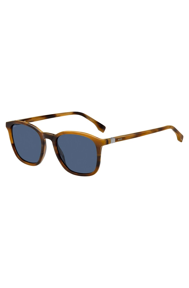 Havana-acetate sunglasses with 360° hinges