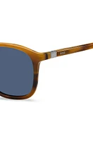 Havana-acetate sunglasses with 360° hinges