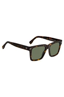 Havana bio-acetate sunglasses with patterned rivets