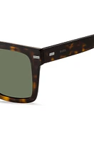 Havana bio-acetate sunglasses with patterned rivets