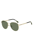 Gold-tone sunglasses with titanium temples