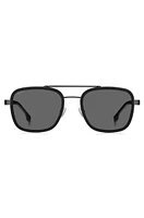 Carbon-fiber sunglasses in black with double bridge