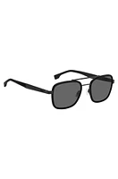 Carbon-fiber sunglasses in black with double bridge