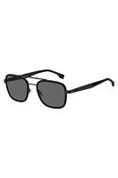 Carbon-fiber sunglasses in black with double bridge