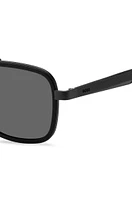 Carbon-fiber sunglasses in black with double bridge