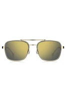 Carbon-fiber sunglasses with gold-tone frames