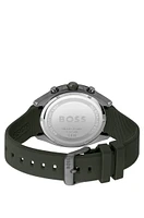 Chronograph watch with branded silicone strap