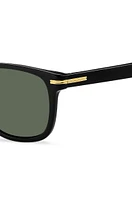 Black-acetate sunglasses with gold-tone hardware