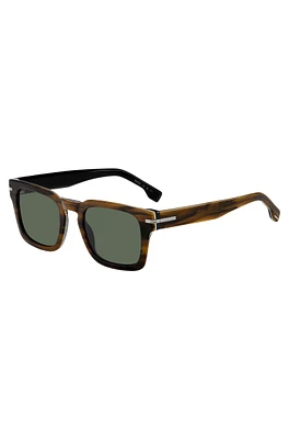 Patterned-acetate sunglasses with silver-tone hardware