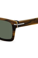 Patterned-acetate sunglasses with silver-tone hardware