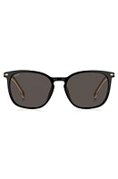 Black-acetate sunglasses with gold-tone trims