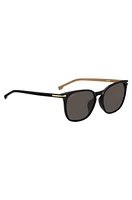 Black-acetate sunglasses with gold-tone trims