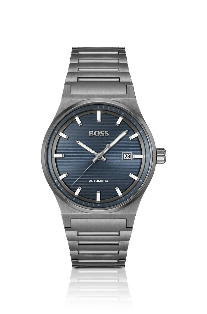 Blue-dial watch with Japanese automatic movement