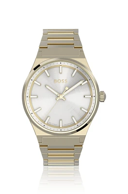 Gold-tone watch with link bracelet