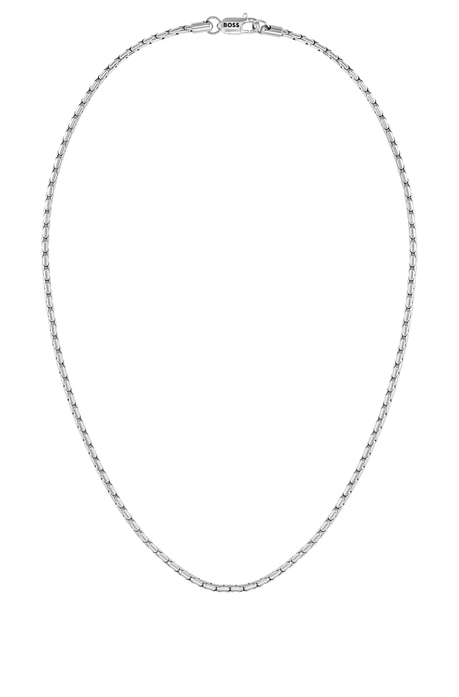 BOSS - Silver-tone necklace with branded lobster clasp