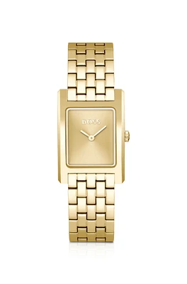 Link-bracelet watch with gold-tone dial