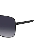 Double-bridge sunglasses in black steel