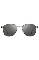 Silver-tone sunglasses with horn-effect details