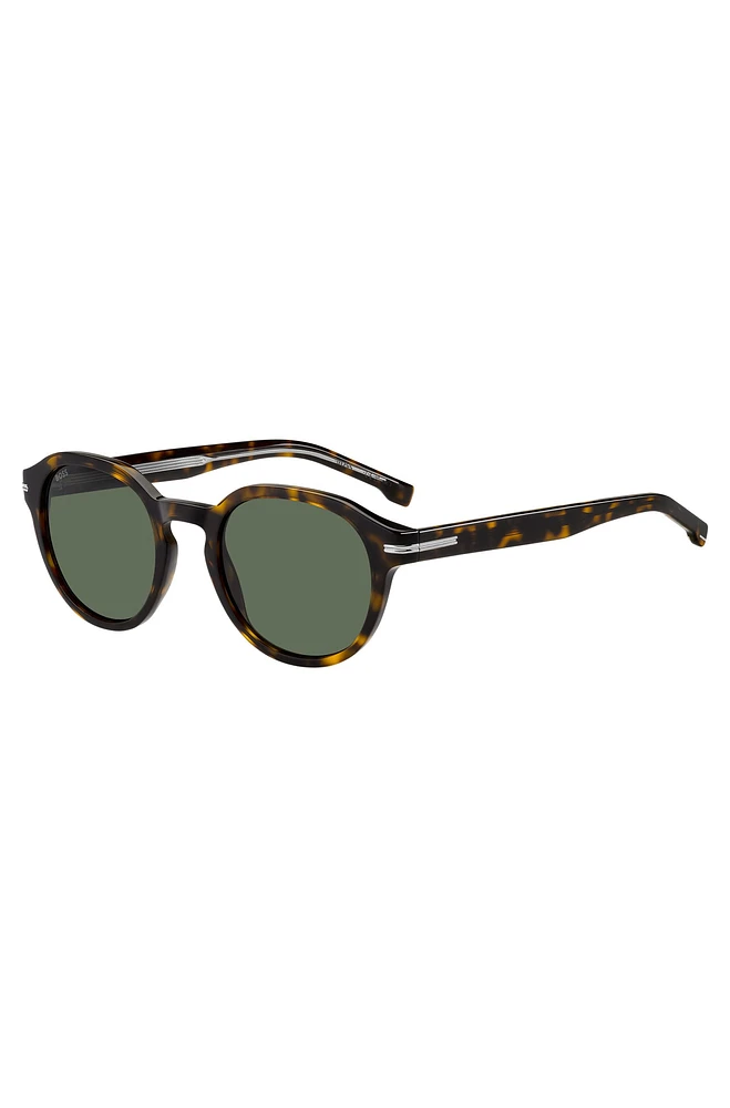 BOSS - Patterned-acetate sunglasses with silver-tone hinges