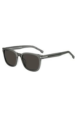 Gray-acetate sunglasses with transparent effect