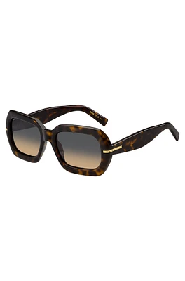 Patterned-acetate sunglasses with gold-tone hinges