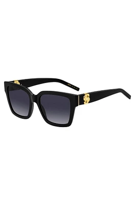 Black-acetate sunglasses with gold-tone Double B monograms