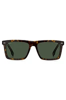Havana-acetate sunglasses with carbon-fiber temples